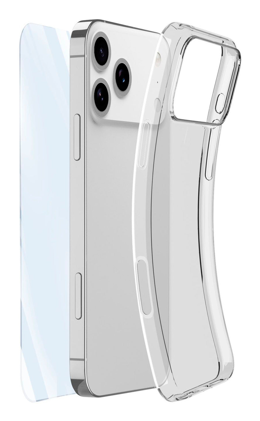 Cellularline Protection Kit – Backcover – für Apple iPhone 18 Pro, Glas+Gummi, Transparent, Displayschutz