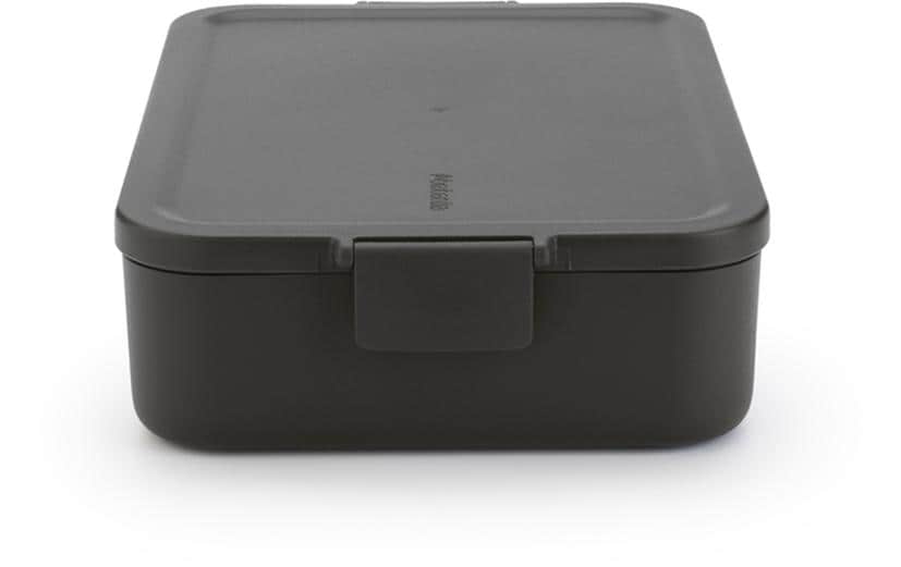 Brabantia Brotdose Make & Take – 2 l, 25,5 × 16,7 × 6,2 cm, Kunststoff, Dunkelgrau, spülmaschinenfest