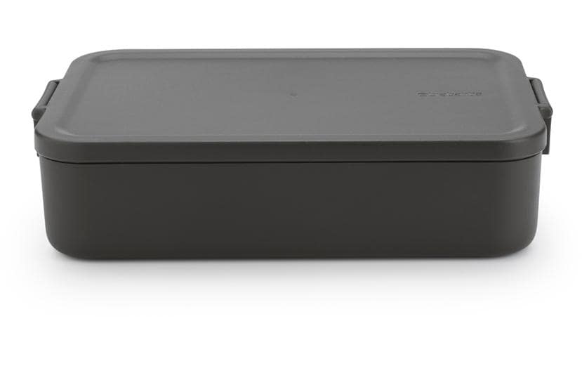 Brabantia Brotdose Make & Take – 2 l, 25,5 × 16,7 × 6,2 cm, Kunststoff, Dunkelgrau, spülmaschinenfest