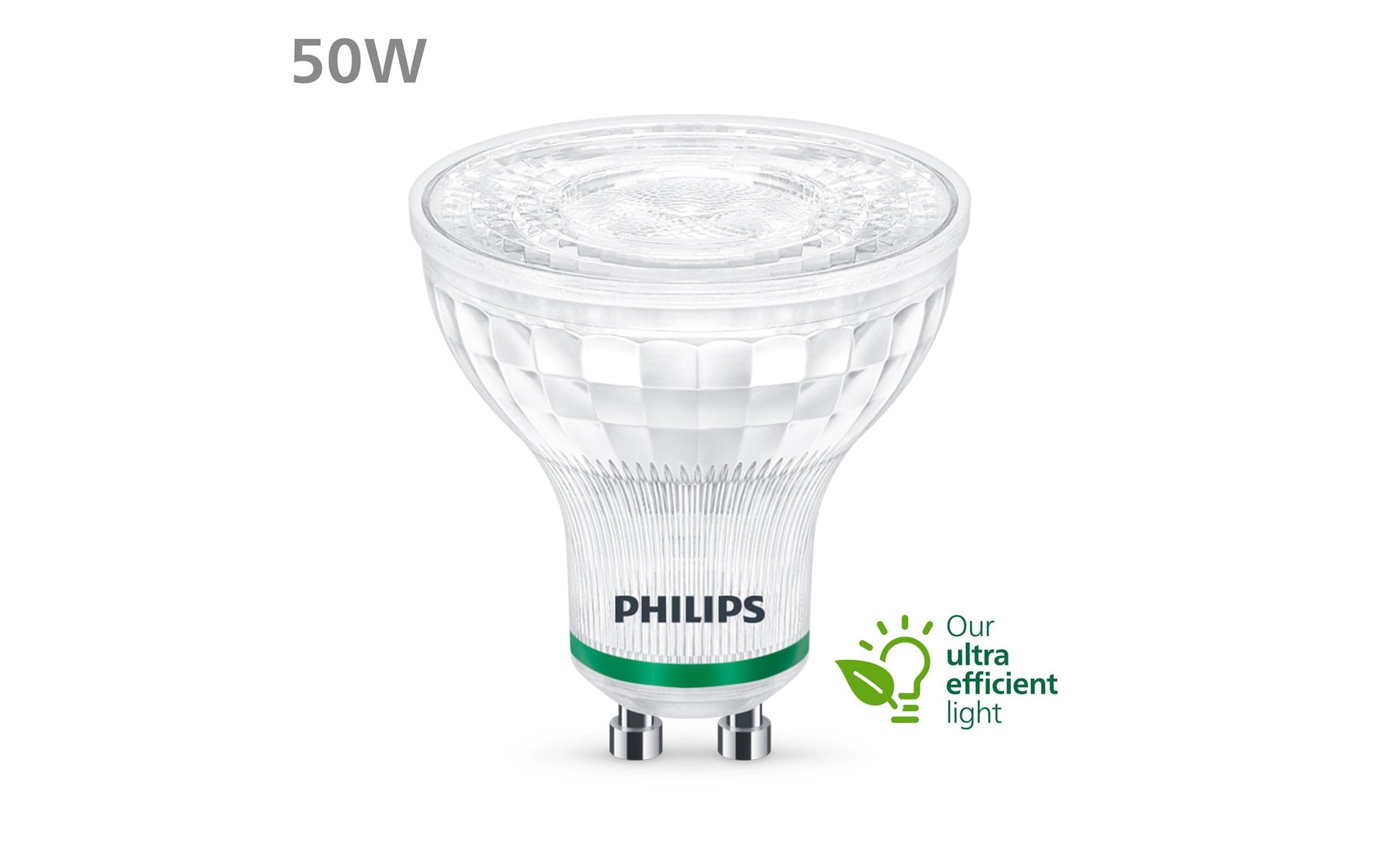 Philips by Signify Philips LED-Leuchtmittel GU10 Reflektor – Warmweiss 2700 K, 375 lm, 2,1 W, 36° – 1 Stk., Transparent