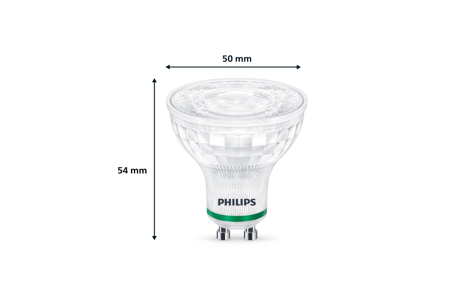 Philips by Signify Philips LED-Leuchtmittel GU10 Reflektor – Warmweiss 2700 K, 375 lm, 2,1 W, 36° – 1 Stk., Transparent