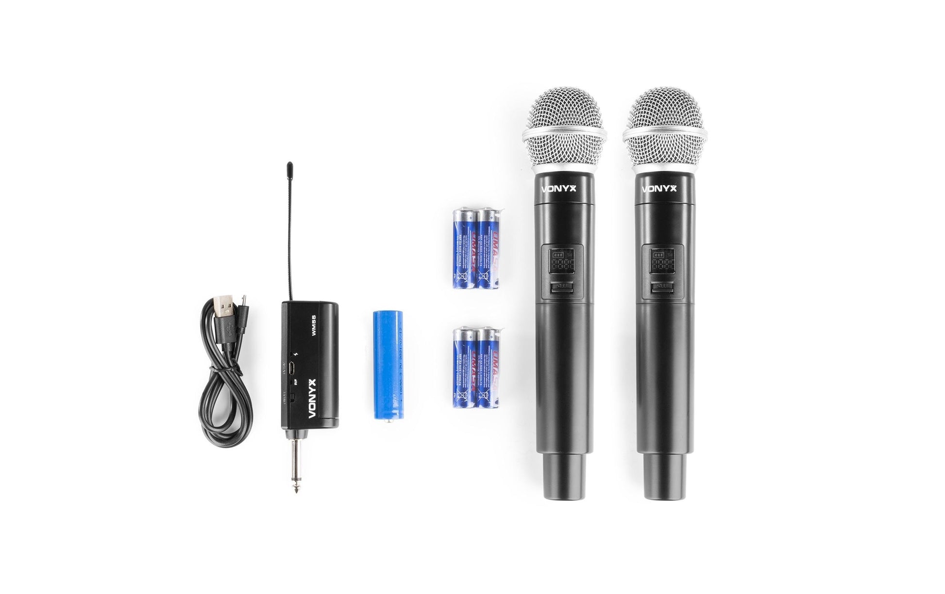 Vonyx WM552 – Mikrofon-Set, 2er-Set, Funk & 6,35 mm Klinke, Schwarz