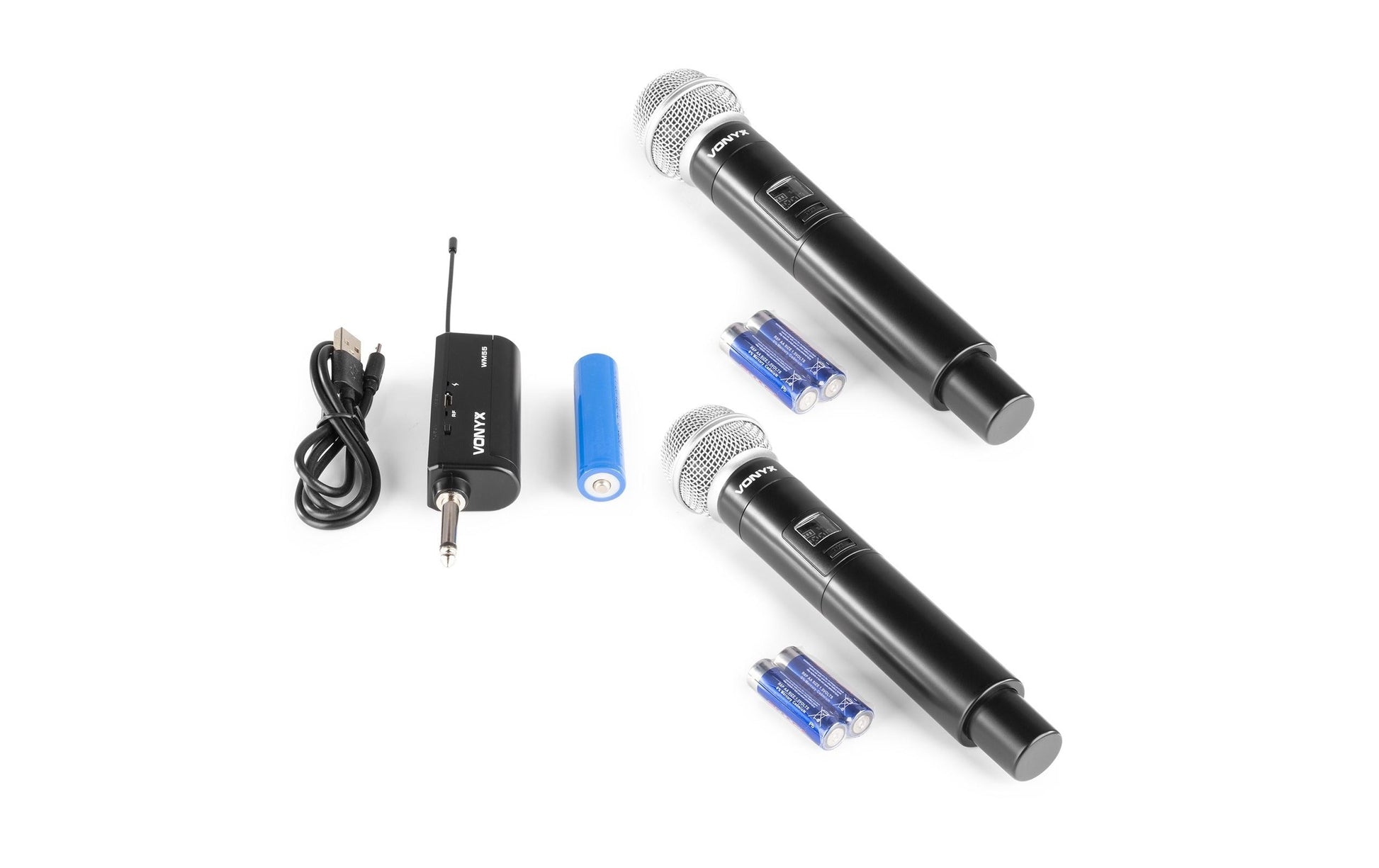 Vonyx WM552 – Mikrofon-Set, 2er-Set, Funk & 6,35 mm Klinke, Schwarz