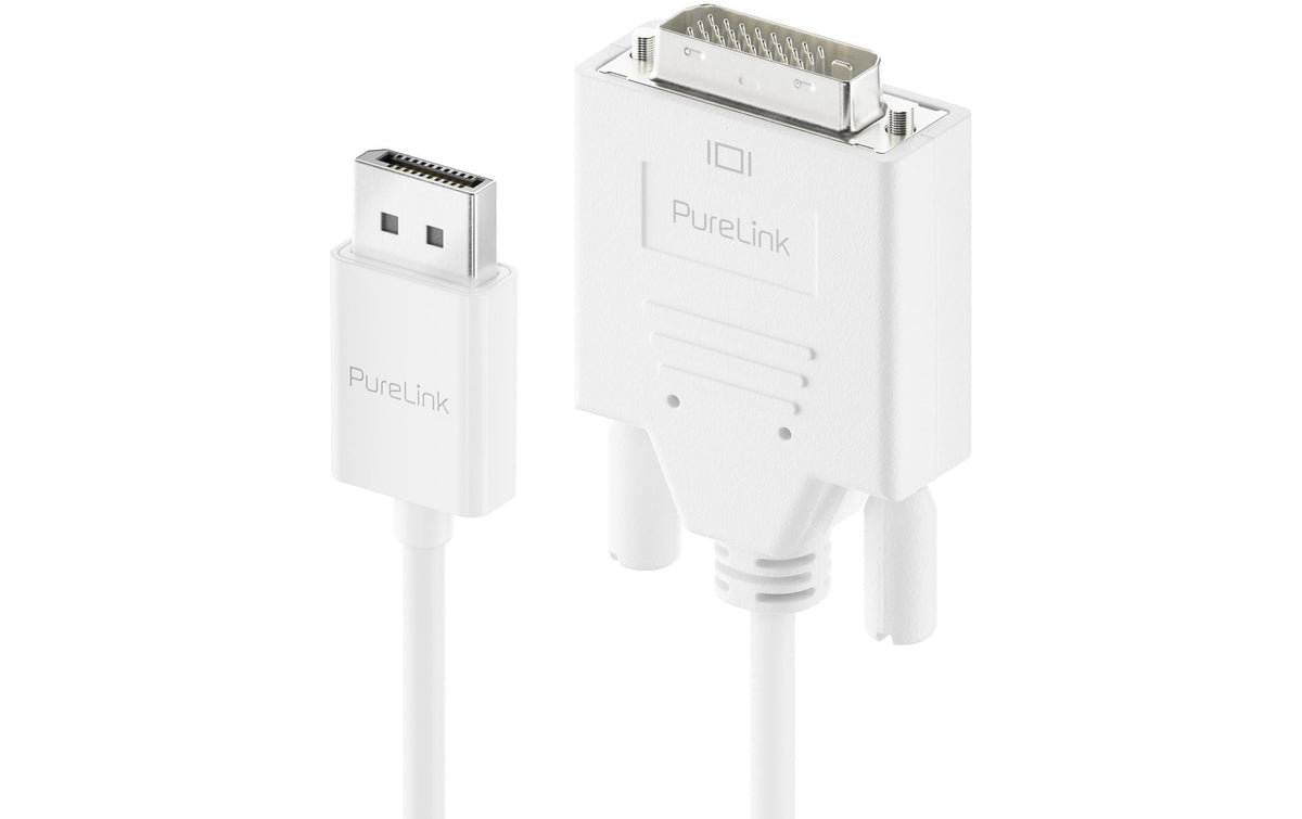 PureLink DisplayPort auf DVI Kabel DP 1.2 1920×1200 60 Hz – 1,5 m – Weiss