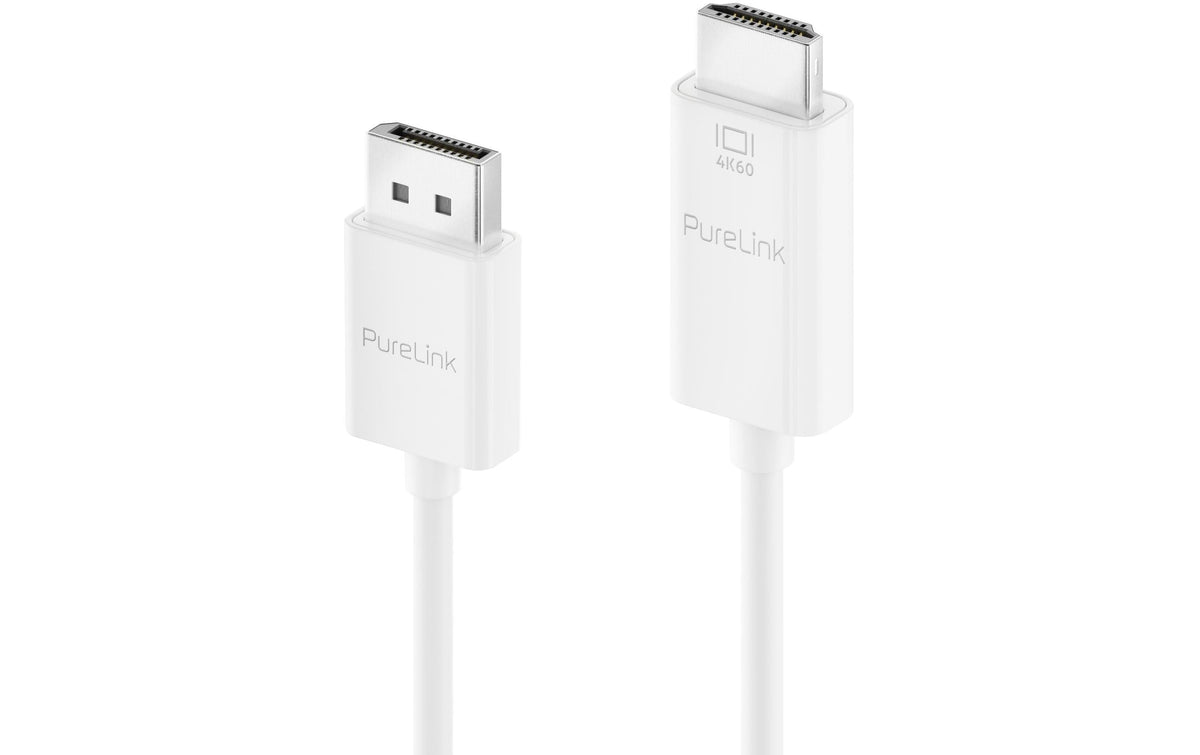 PureLink DisplayPort auf HDMI Kabel HDMI 2.0 4K 60 Hz – 1,5 m – aktiv – Weiss