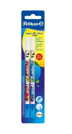 Pelikan Tintenlöscher Super Pirat – breit – blau – Blister 2 Stk.