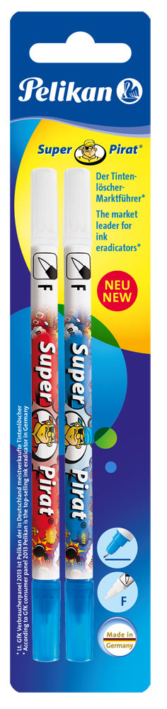 Pelikan Tintenlöscher Super Pirat – fein – blau – Blister 2 Stk.