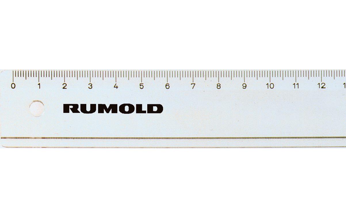 Rumold Lineal – Kunststoff – 32,5 cm – Tuschekante, Facette – Transparent – 10er-Pack