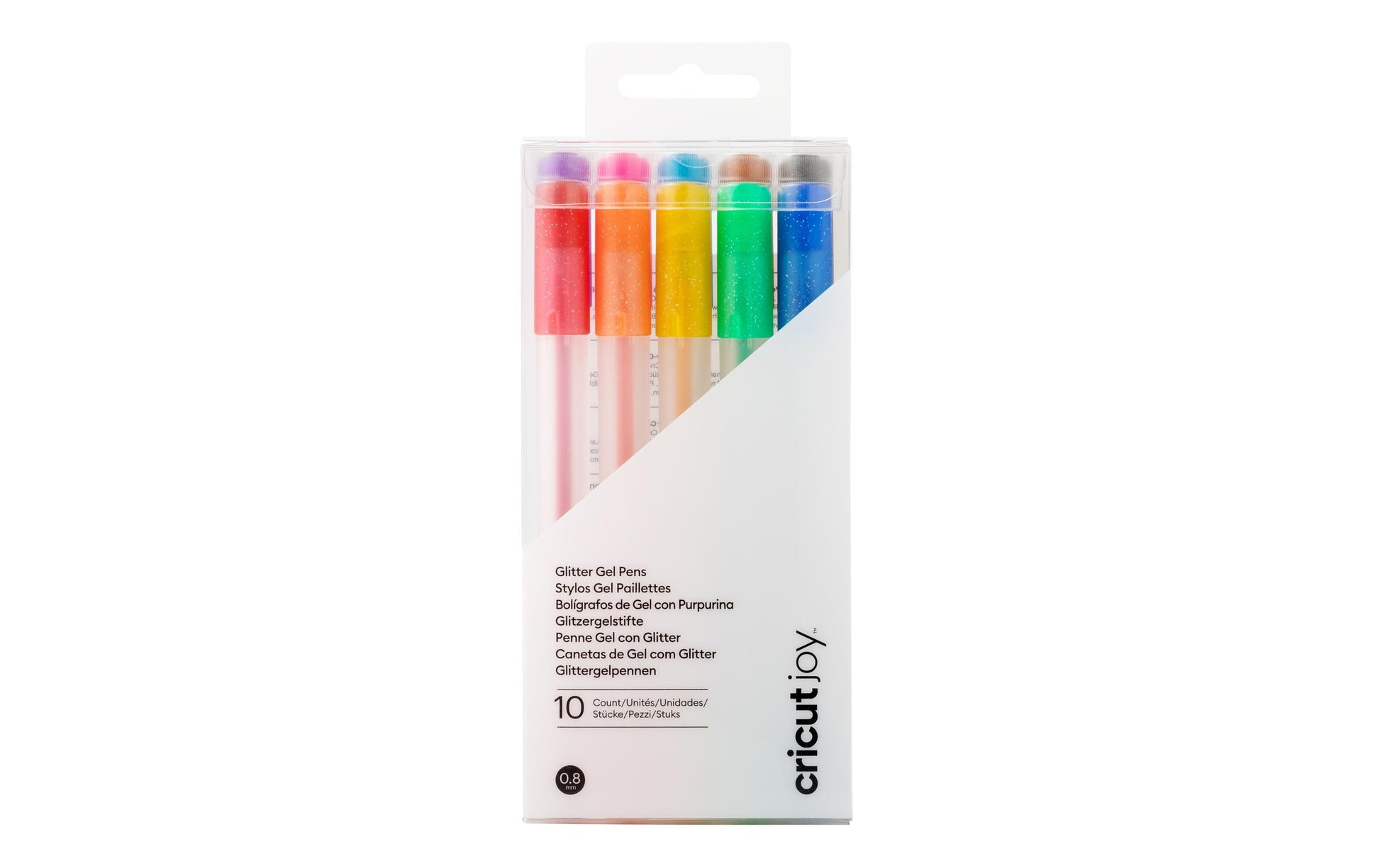 Cricut Glitzer-Gelschreiber 10er Etui – 10 Farben, 0,8 mm – für Cricut Joy