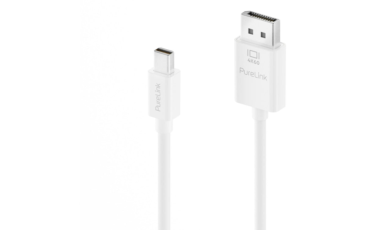 PureLink Mini DisplayPort-zu-DisplayPort-Kabel – 2 m, weiss, 3840×2160, 60 Hz, vergoldet
