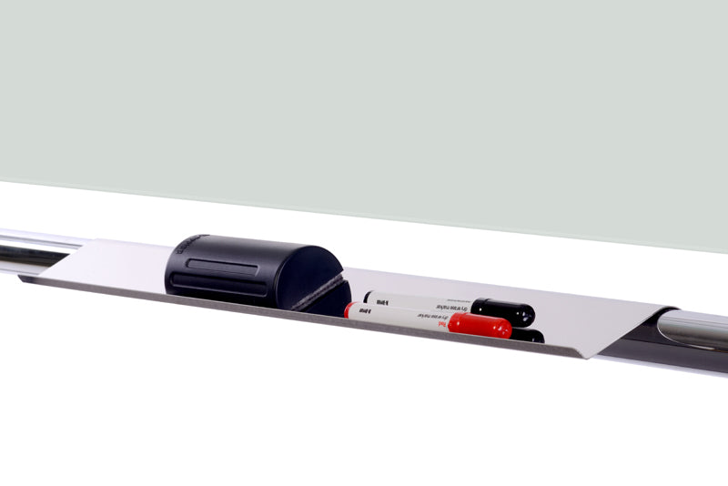 Bi-Office Whiteboard – 150 × 120 cm, Glas, magnetisch, Chromrahmen, mobil, drehbar