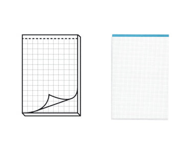 Elco Notizblock A4, kariert, 100 Blatt, perforiert, 65 g/m² – weiss, 5er-Pack
