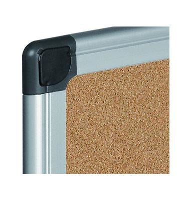 Bi-Office Korktafel – 120 × 90 cm – braun, Alurahmen
