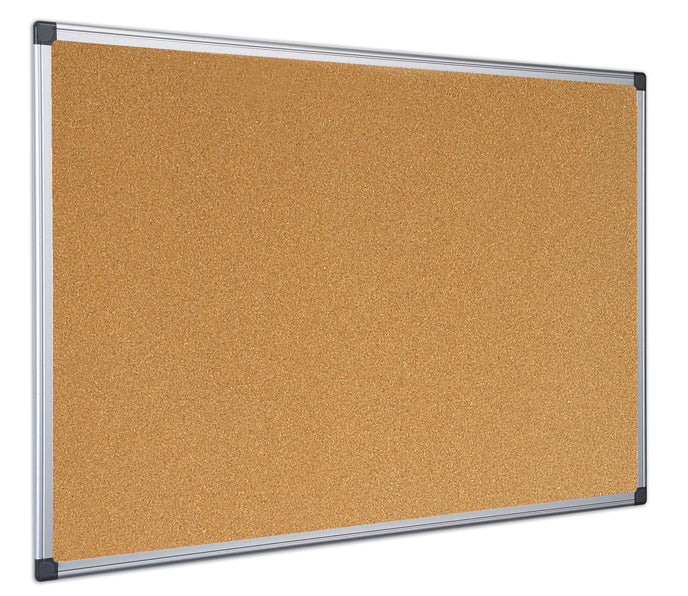 Bi-Office Korktafel – 120 × 90 cm – braun, Alurahmen