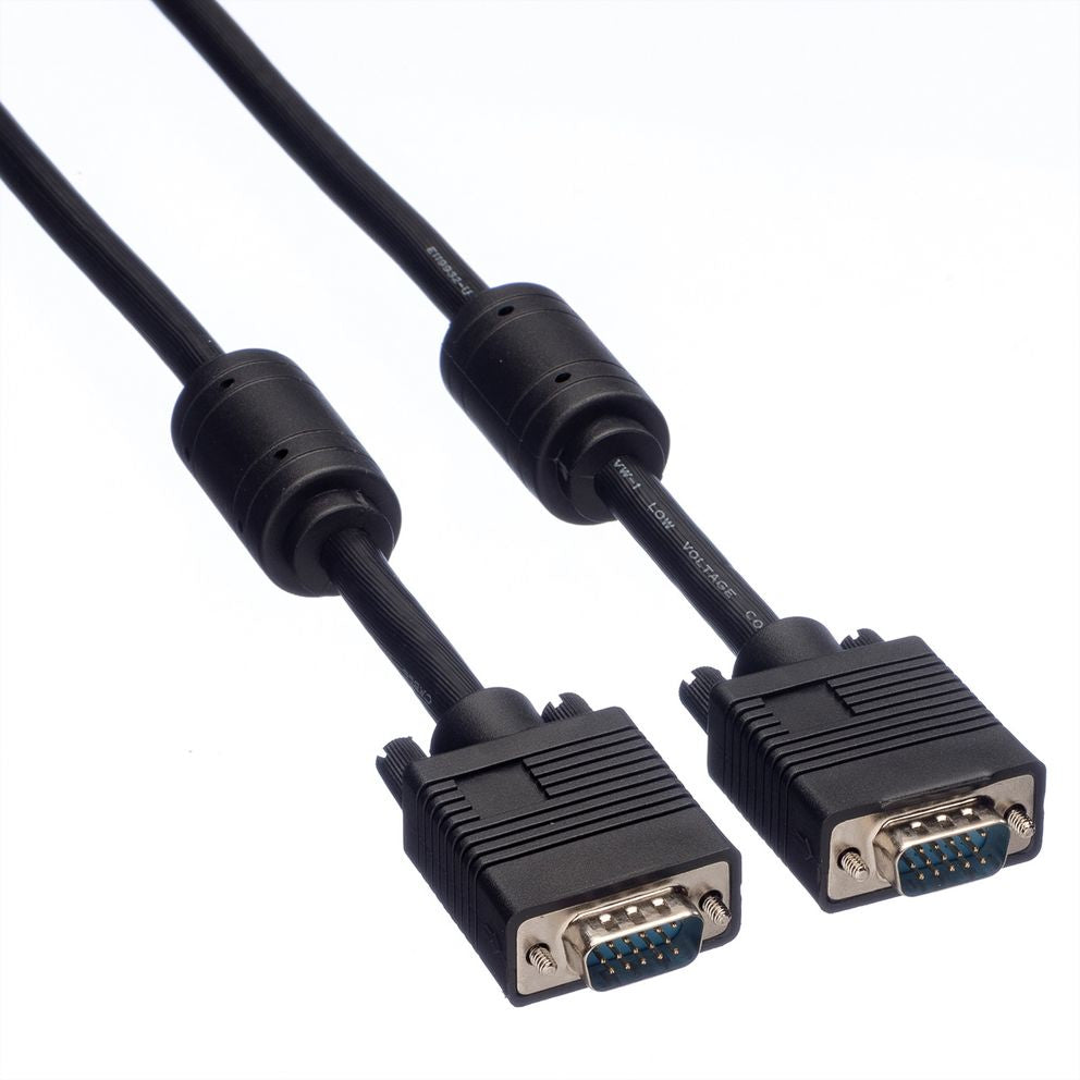 ROLINE VGA Kabel – 10 m – geflochten, verriegelbar