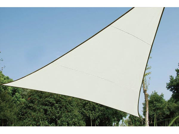 Perel Dreieckiges Sonnensegel 500 cm × 500 cm × 500 cm, Polyester, Beige, Wasserabweisend, Waschmaschinenfest
