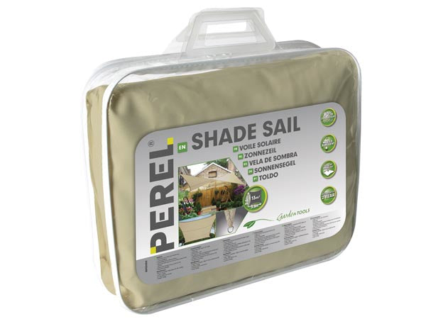 Perel Sonnensegel – 360 × 360 cm – Polyethylen (PE), beige