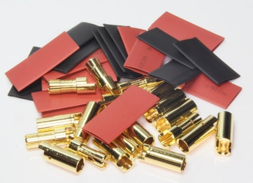 EP Product Stecker 5,5 mm Gold, 10er-Pack – schwarz/gold/rot