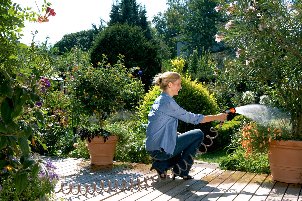 Gardena Spiralschlauch 4647-20 – 10 m, Grau, Flexibler Schlauch, mit Wasserhahnadapter