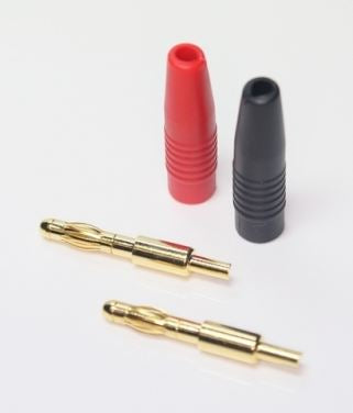 EP Product Bananen-Stecker, vergoldete Kontakte, 2er-Pack, Ø 4 mm – Rot/Schwarz