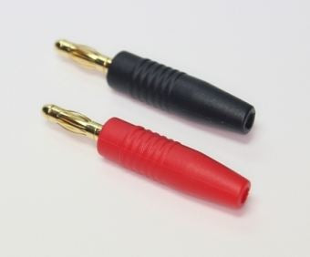 EP Product Bananen-Stecker, vergoldete Kontakte, 2er-Pack, Ø 4 mm – Rot/Schwarz