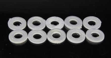EP Product Unterlegscheibe – Ø 3/7 × 0,9 mm, Nylon, Weiss, 10 Stk.