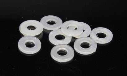 EP Product Nylon-Unterlegscheibe – Ø 8 × 1 mm, Ø 4 mm, Nylon, Blank, Durchscheinend, 10 Stk.
