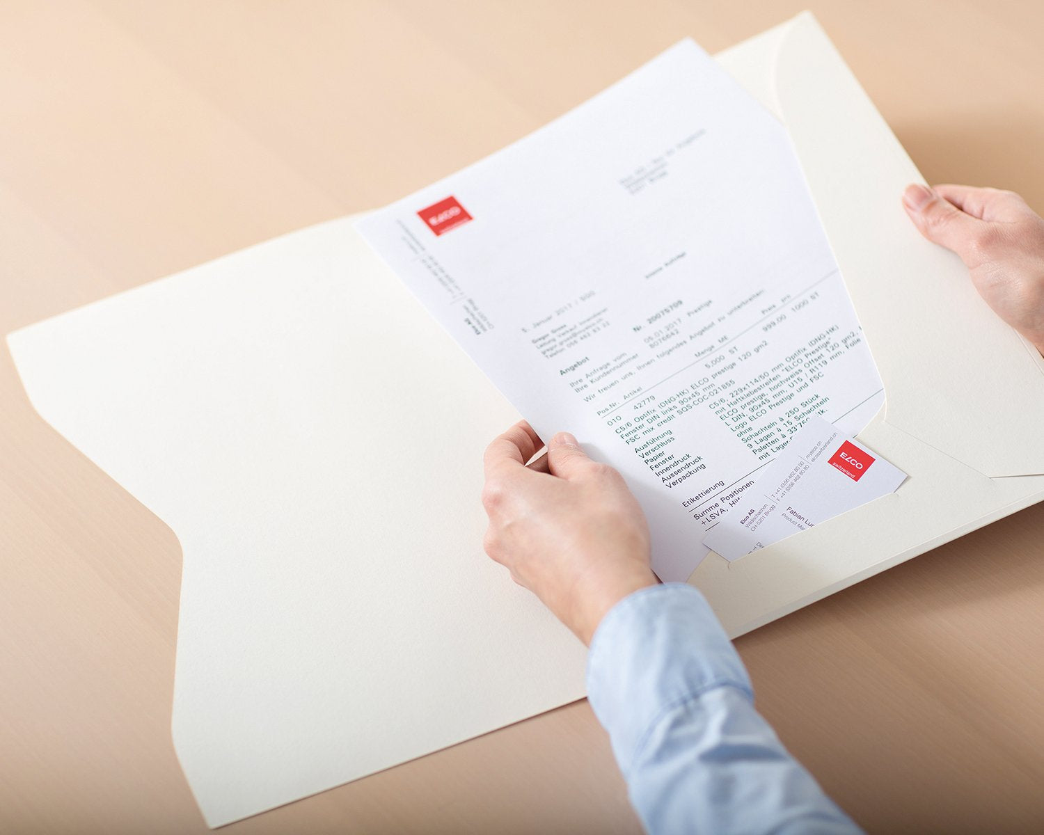 Elco Konferenzmappe 73689.41 für A4 Papier – Elfenbein, 2er-Pack