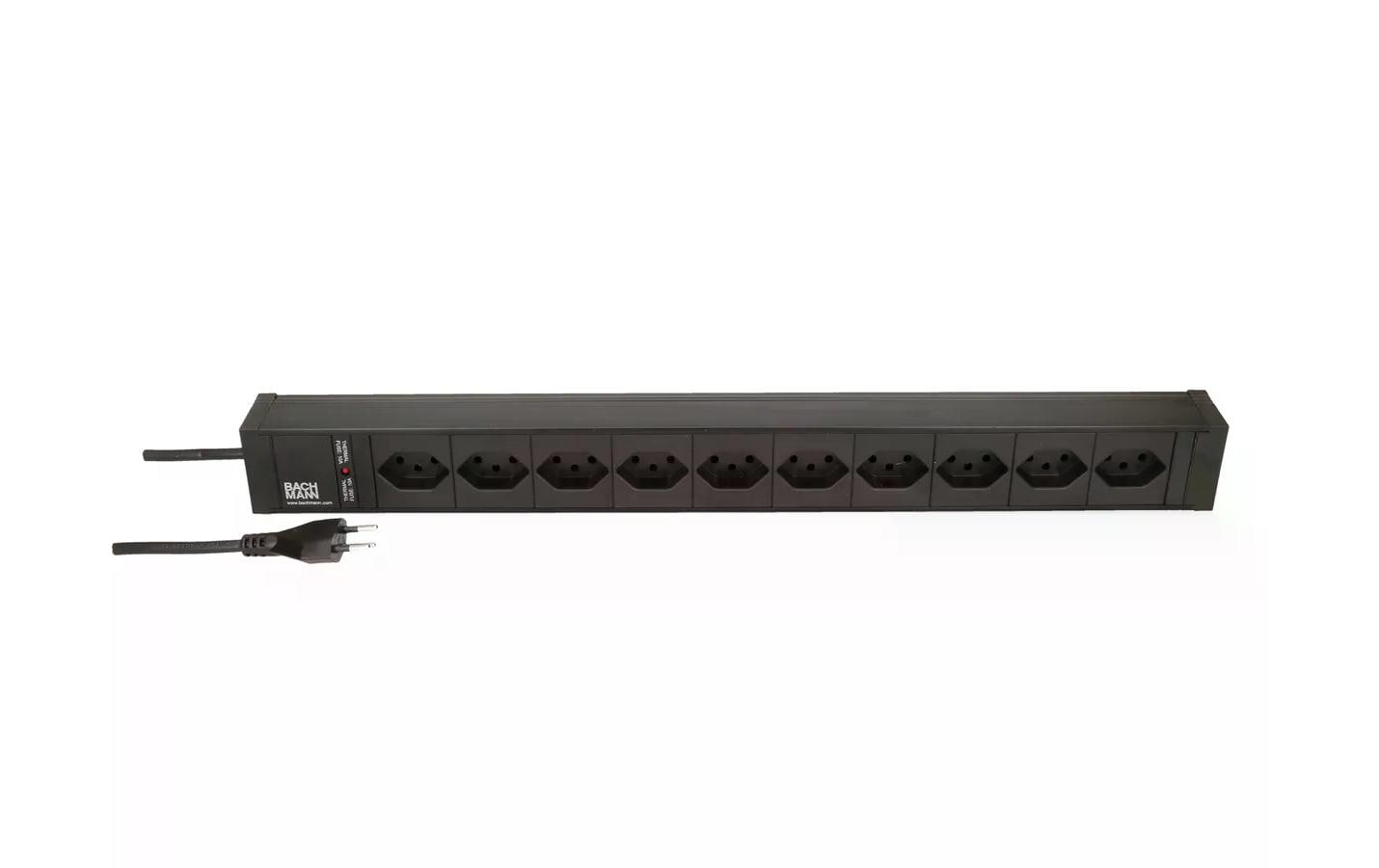 Bachmann Rack-PDU – Rack 1U, 10×T13, T13 Eingang, 2 m