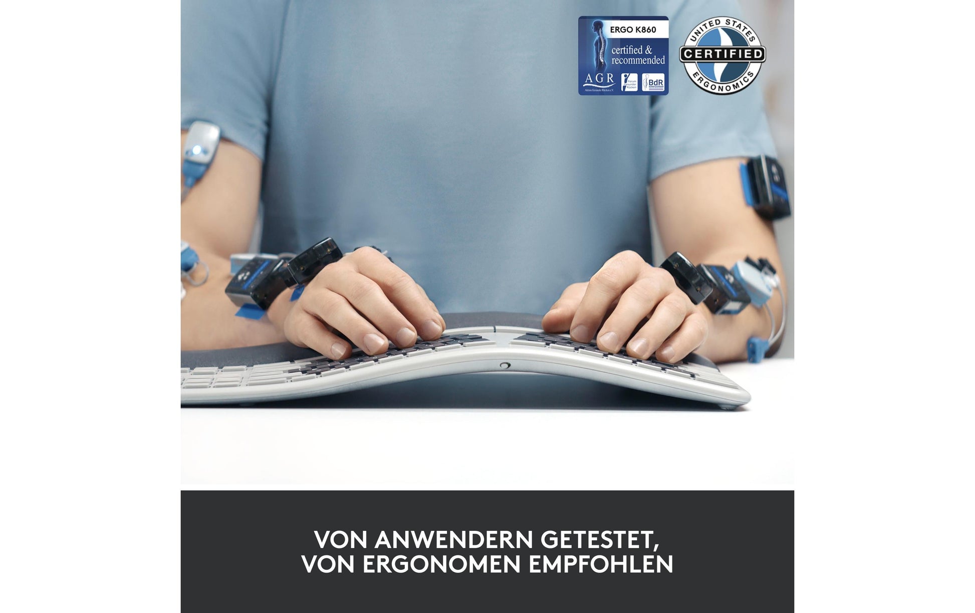 Logitech Ergo K860 – Tastatur, kabellos (Bluetooth/2,4 GHz) – für Windows & macOS
