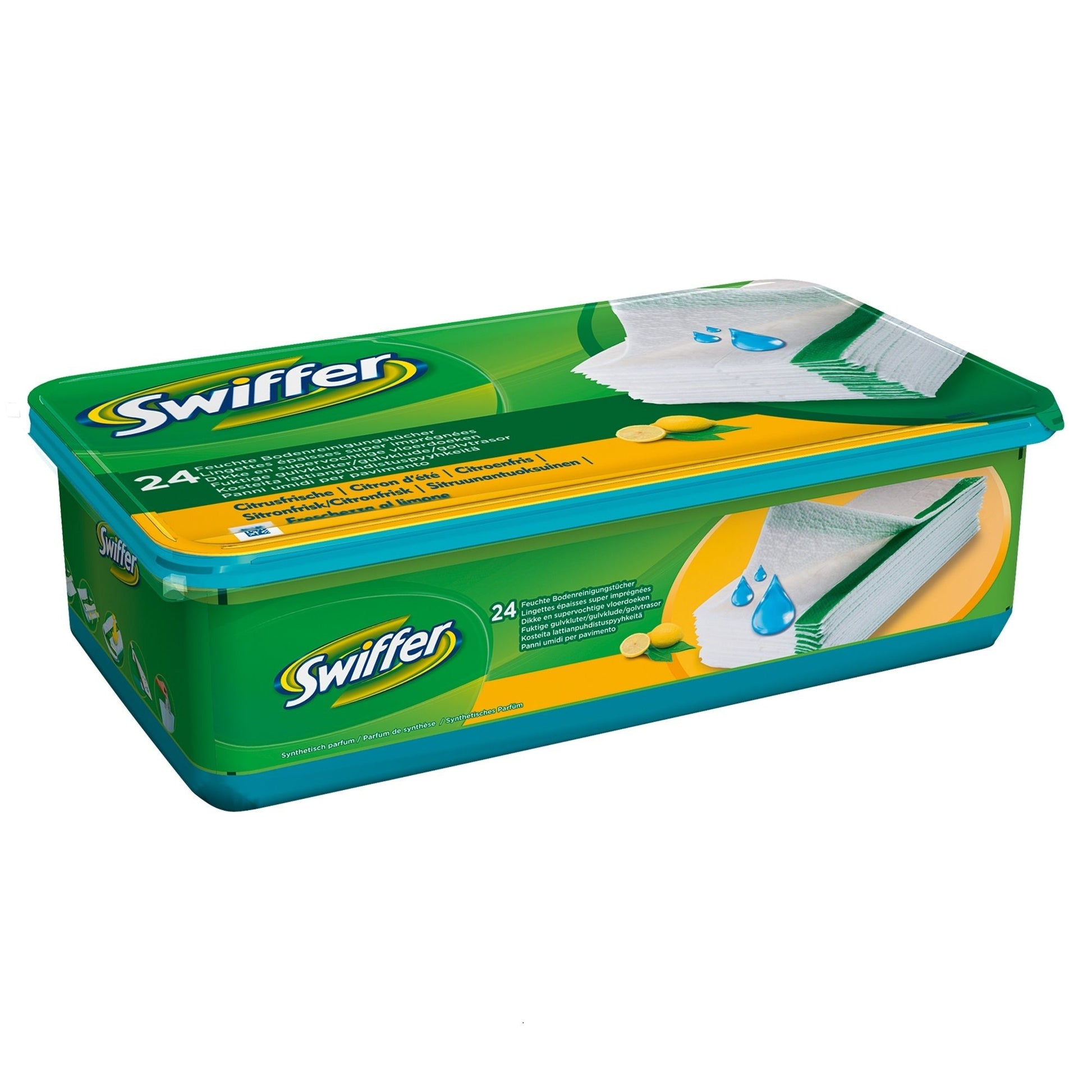 Swiffer Boden-Reinigungstücher, feucht – für harte Böden, blau, 24 Stk.