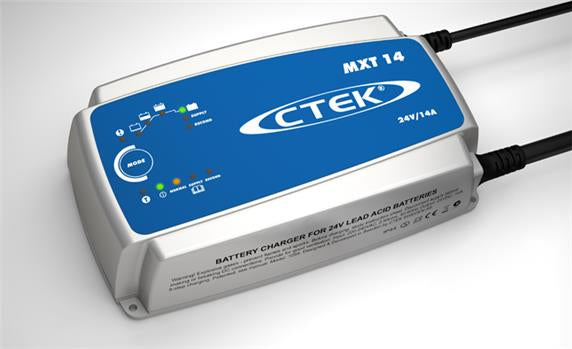 CTEK MXT 14.0 Ladegerät – 336 W, IP65 – für 24 V Blei-Säure-Batterien (nass, wartungsfrei, Ca/Ca, AGM, Gel)