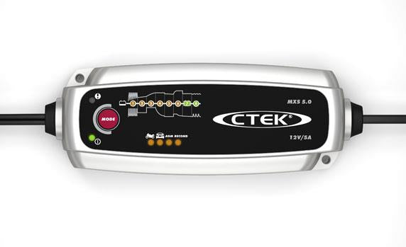 Ctek MXS 5.0 Batterieladegerät 12 V 5 A – IP65, 8-Stufen – für 12 V Blei-Säure-Batterien (AGM, Gel, Ca/Ca)
