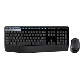 Logitech MK345 – Tastatur- und Maus-Set – 2,4 GHz USB-A (Empfänger) – QWERTY (US-INT) – Schwarz