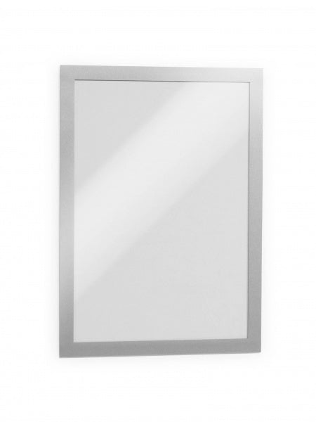 Durable DURAFRAME Selbstklebender Info-Rahmen – DIN A4 – Silber – 10er Pack