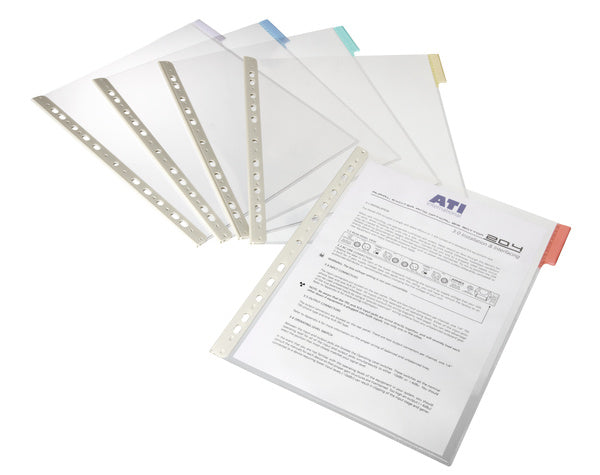 Durable FUNCTION Sichttafel A4 – transparent, blauer Rand, 60 mm-Tab, 5er Pack
