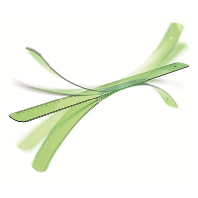 ARDA Lineal – Kunststoff – 30 cm – Tuschekante, Facette, flexibel – hellgrün transparent