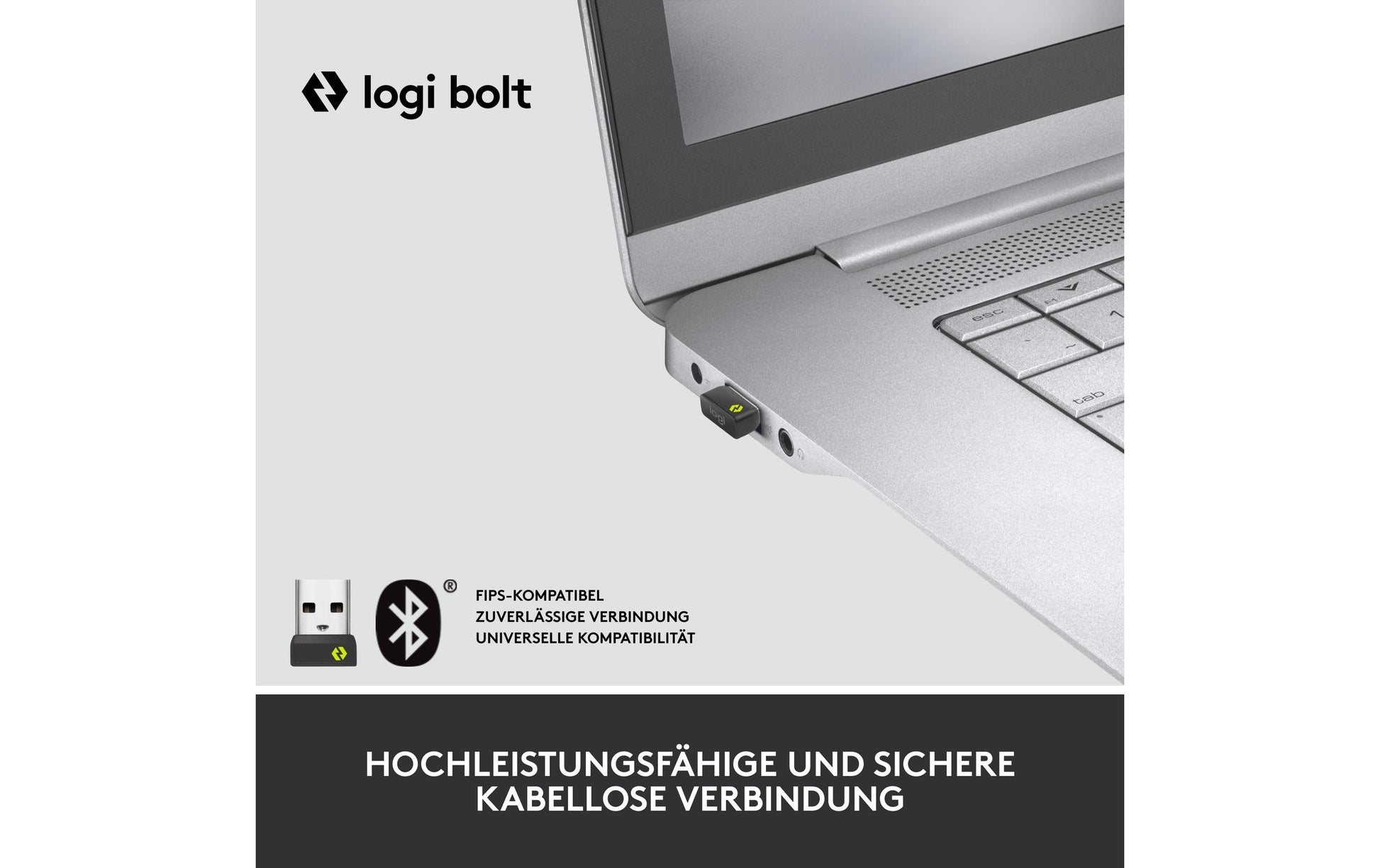 Logitech Lift for Business Ergonomische Maus – kabellos, für Rechtshänder, vertikal, Bolt-Empfänger, weiss