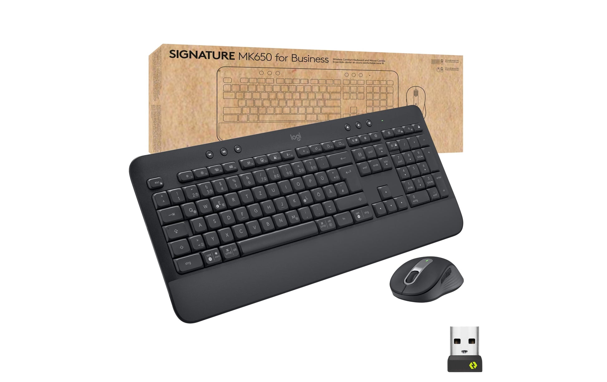 Logitech MK650 für Business – Tastatur, CH-Layout (DE-CH), Grau