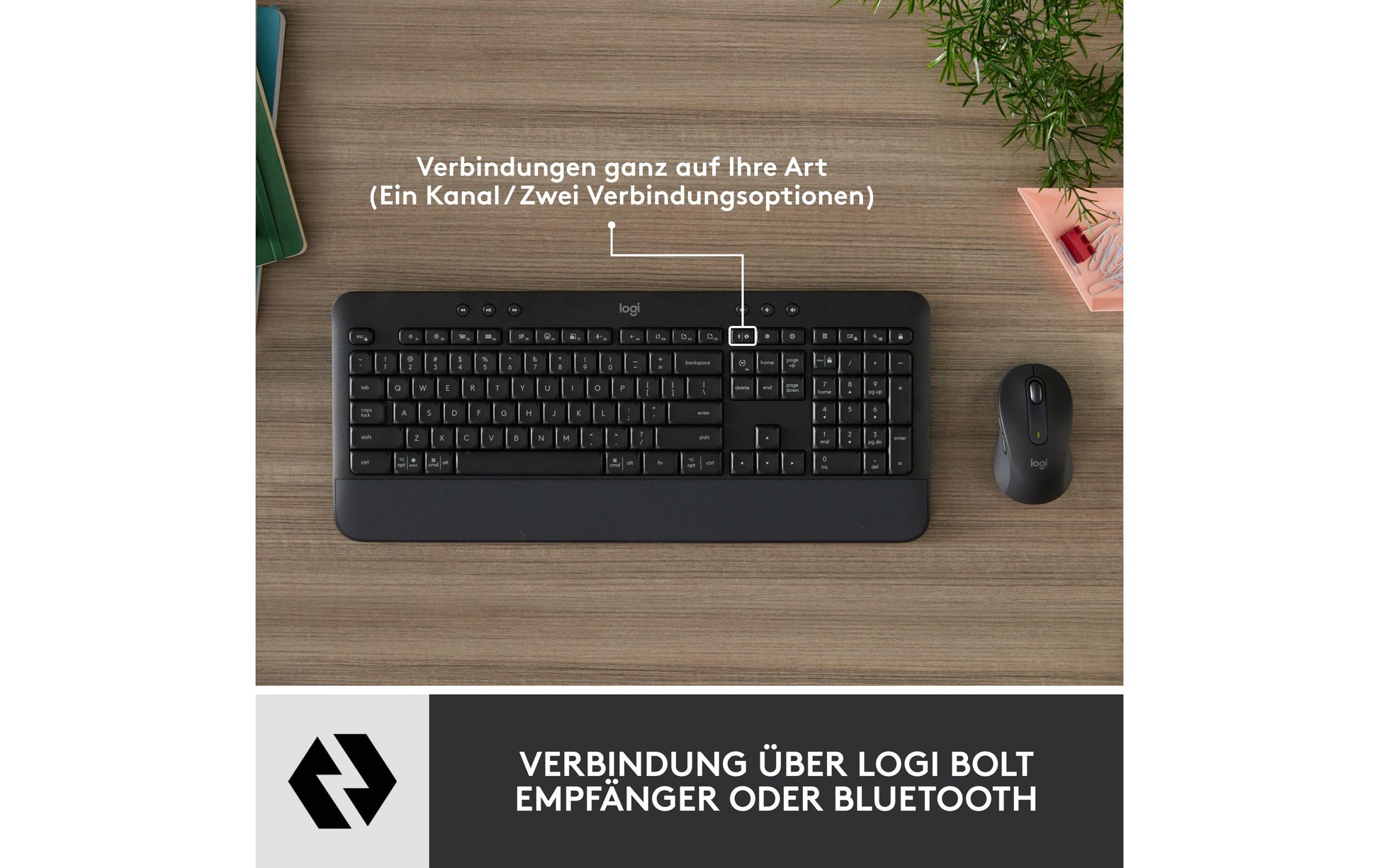 Logitech MK650 für Business – Tastatur, CH-Layout (DE-CH), Grau