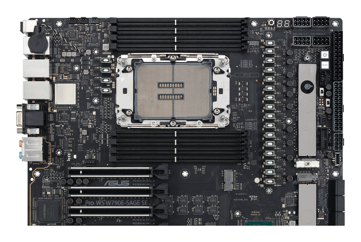 ASUS PRO WS W790E-SAGE SE – Mainboard – LGA 4677, Intel W790, EEB, DDR5, 8×DIMM, 2,05 TB