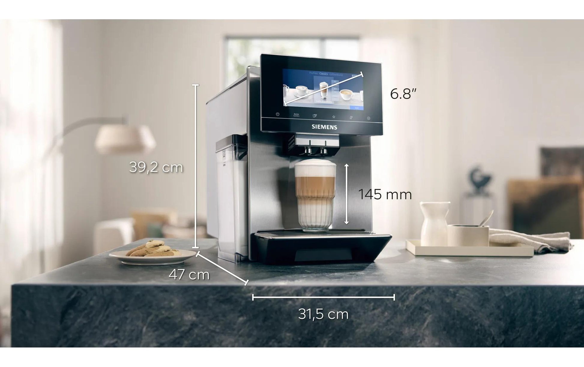 Siemens EQ 900 TQ905D03 Kaffeevollautomat – 2,3 l, 375 g, Integriertes Mahlwerk, Edelstahl