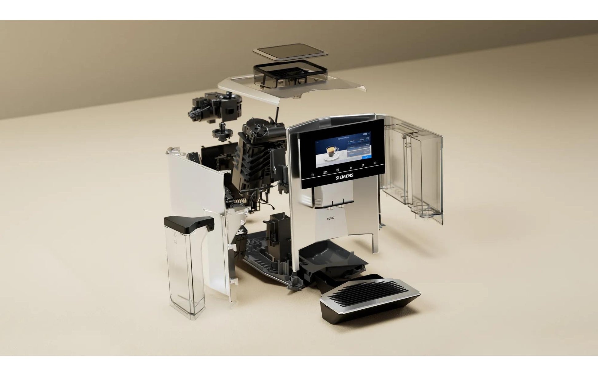 Siemens EQ 900 TQ905D03 Kaffeevollautomat – 2,3 l, 375 g, Integriertes Mahlwerk, Edelstahl