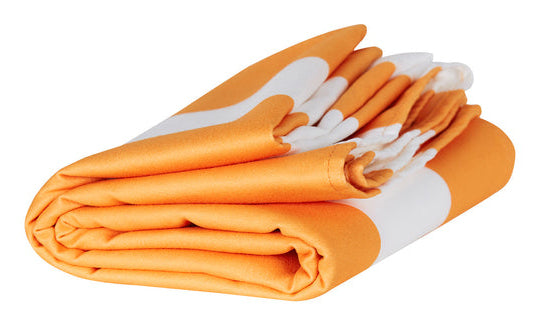 Dock & Bay Cabana Wohndecke – Polyester, Weiss/Orange – 90 × 160 cm