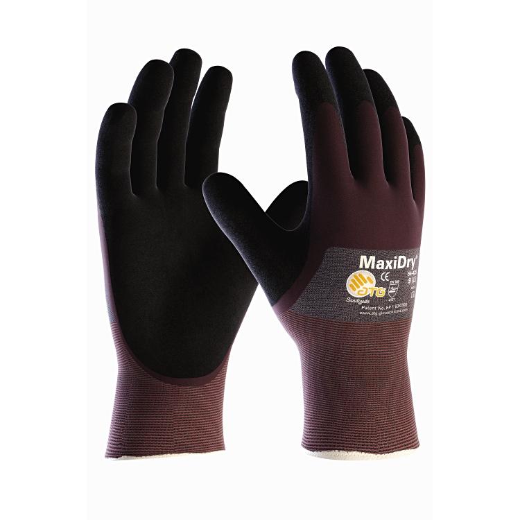ATG – Arbeitshandschuhe, MaxiDry 56-425 – Grösse 9/L, 1 Paar – Nylon/Spandex, Nitrilschaum, Hellblau