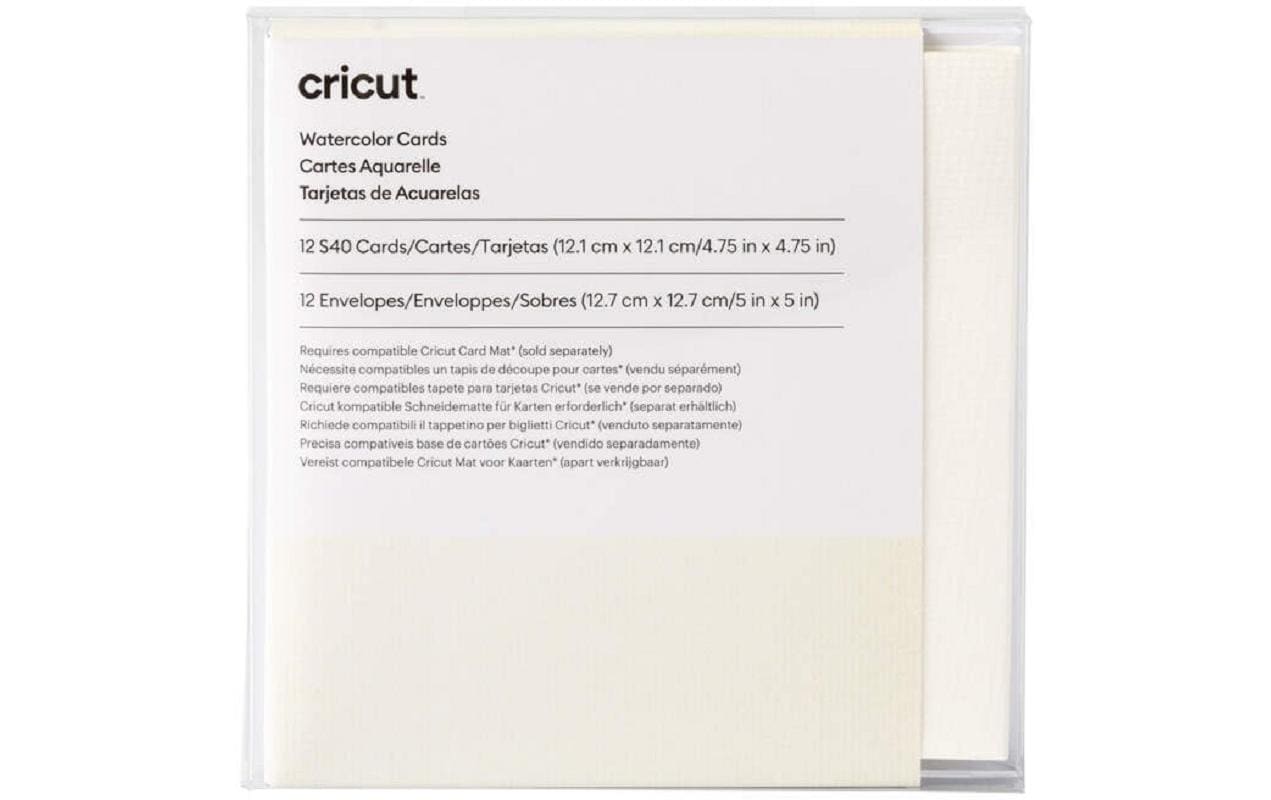 Cricut Grusskarten – 125 × 125 mm, mit Couvert, Elfenbein, Weiss – 12 Stk