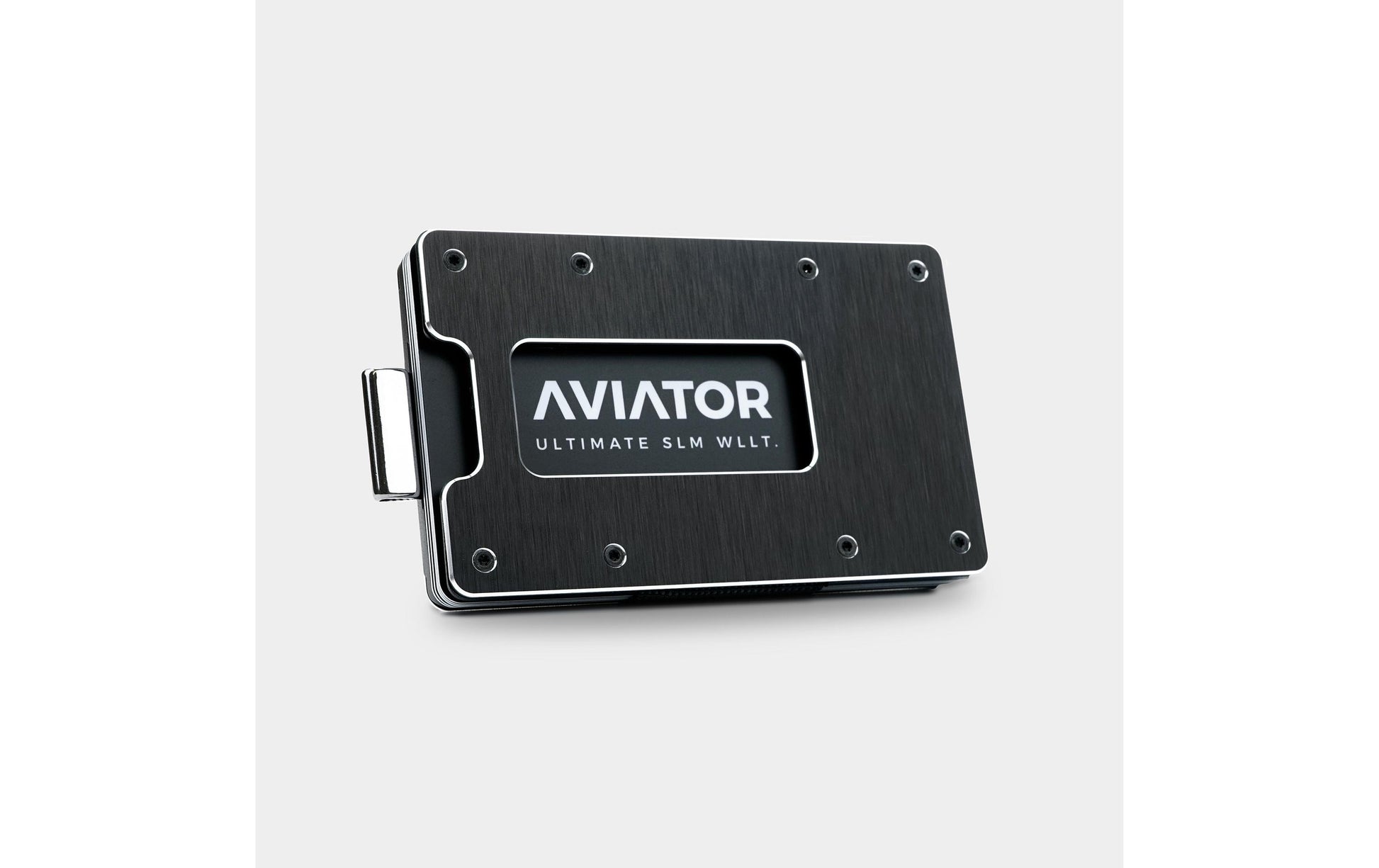 Aviator Wallet Brieftasche – RFID-Schutz, Münzfach, Clipverschluss – 20 Karten, 85,6×10,5×54 mm – schwarz