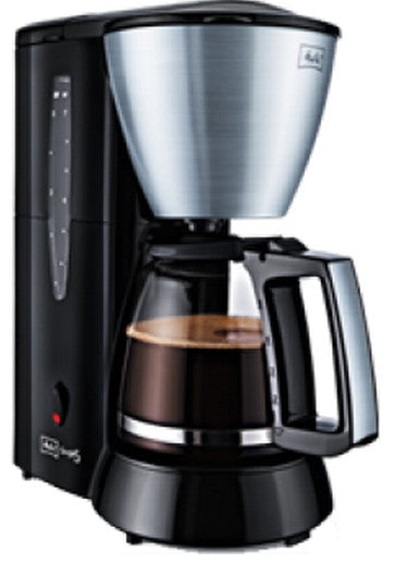 Melitta Single 5 Filterkaffeemaschine – 5 Tassen, 0,6 l, Melitta Filtertüten 1x2, Schwarz/Edelstahl