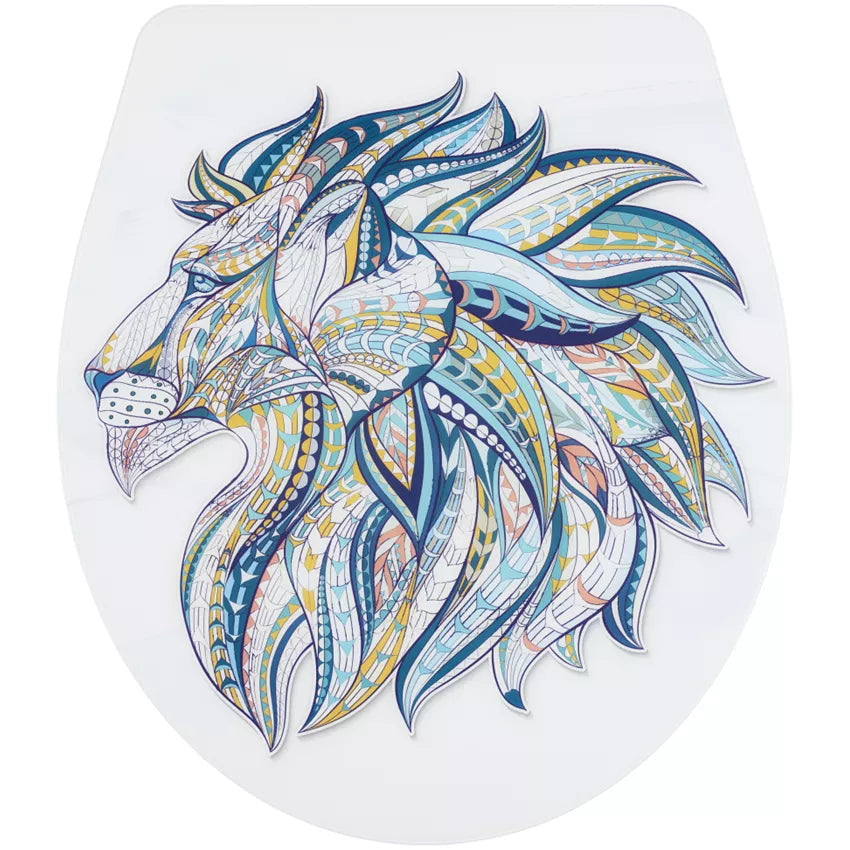 Diaqua Nancy Lion – WC-Sitz – Duroplast, Mehrfarbig, mit Deckel, Soft-Close, 38,5 × 45,2 cm