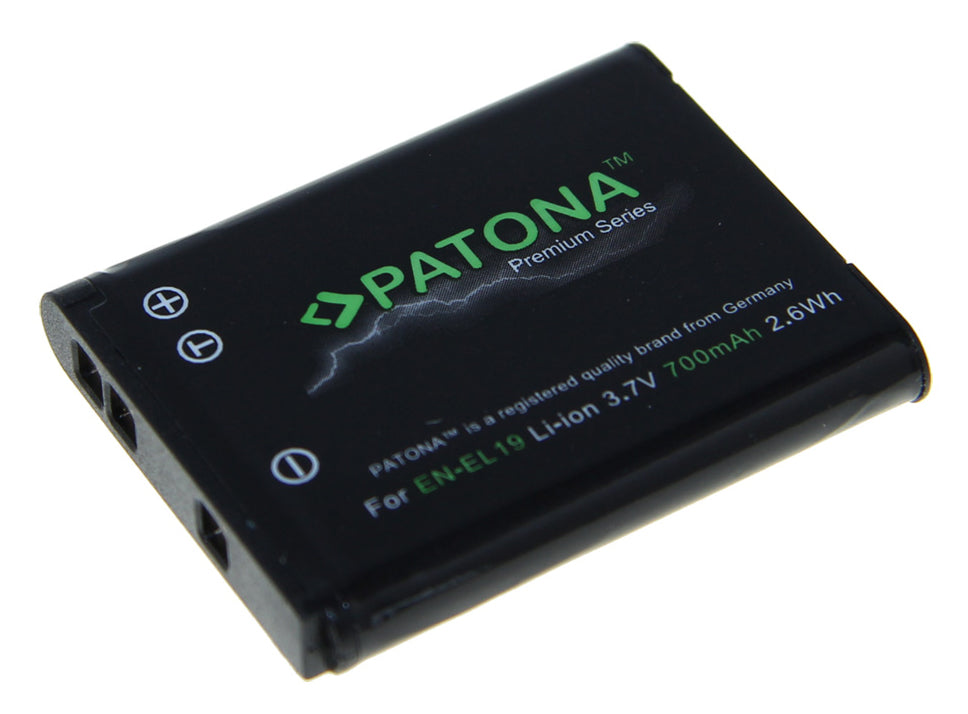 PATONA EN-EL19 Akku – 700 mAh, 3,7 V Li-Ion – für Nikon Coolpix S6800, S6700, S5300 und andere